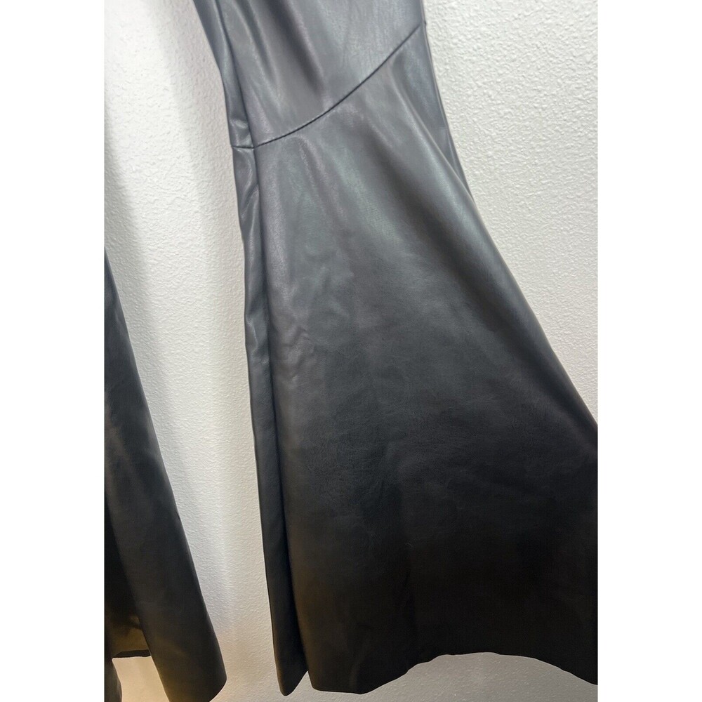NWT MOTHER The Super Cha Cha Prep Heel Faux Leather Flare Leg Pants Black 23 - Picture 7 of 13
